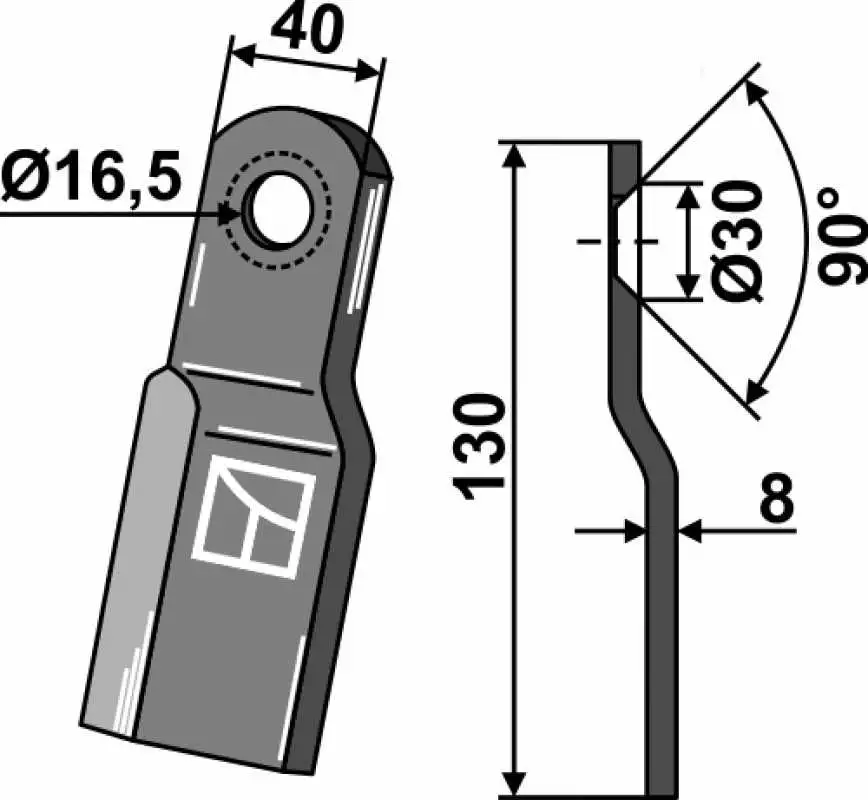 Überschneidklinge 130x40mm